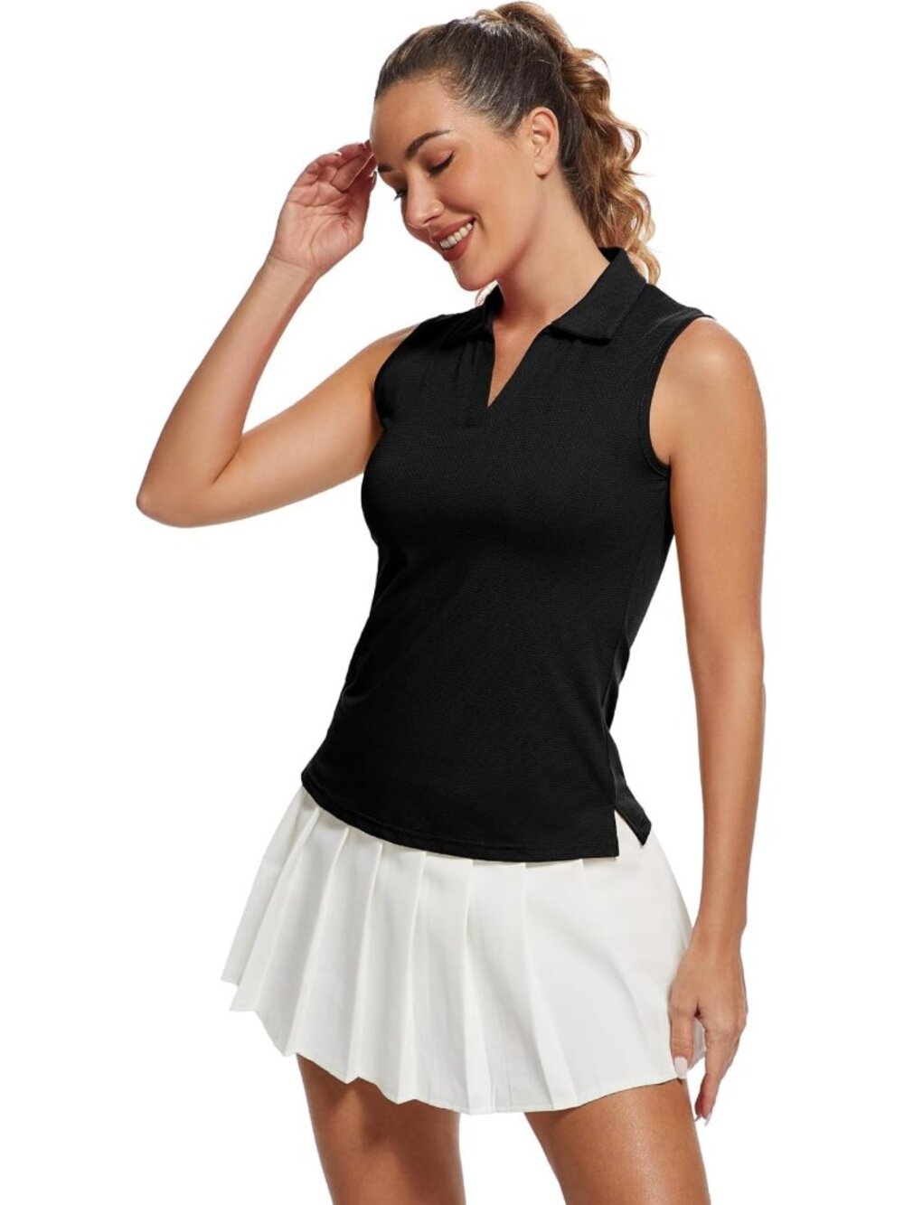 Stylish Women's Golf Polo Tank Tops - UPF 50+ Athletic Performance Shirt